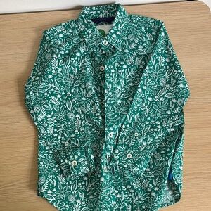 Boden Green and White Casual Button Down Shirt